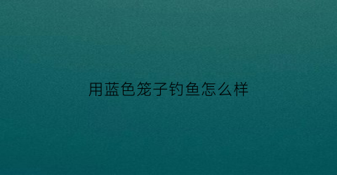 “用蓝色笼子钓鱼怎么样(蓝色的笼子)