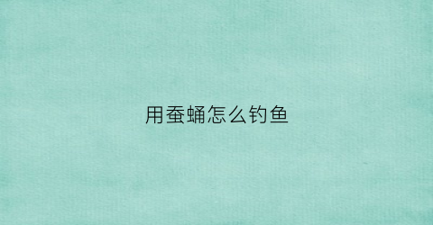 用蚕蛹怎么钓鱼(用蚕蛹怎么钓鱼视频)