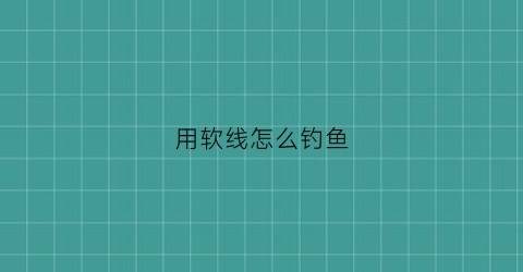 用软线怎么钓鱼(软线钓法)