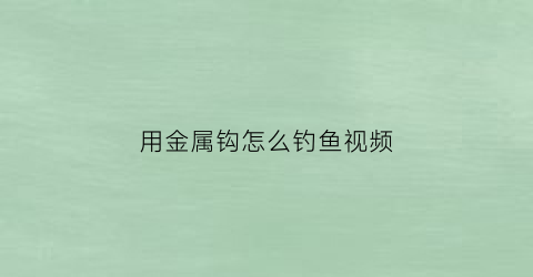 用金属钩怎么钓鱼视频(金属的鱼钩)