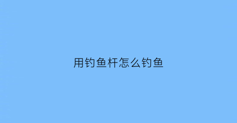 用钓鱼杆怎么钓鱼(钓鱼杆是怎么装的)