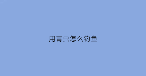 用青虫怎么钓鱼
