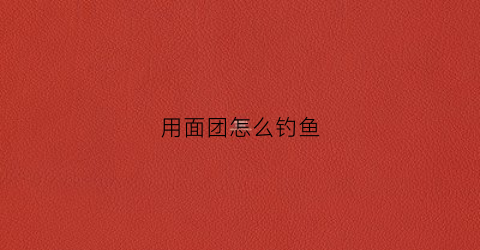 用面团怎么钓鱼(用面团怎么钓鱼视频)
