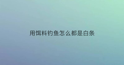 “用饵料钓鱼怎么都是白条(饵料全是白条)