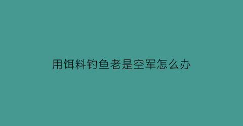 用饵料钓鱼老是空军怎么办(野钓总是空军)