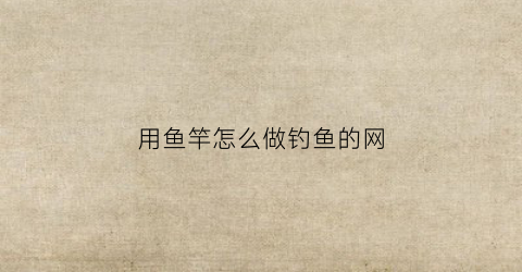 用鱼竿怎么做钓鱼的网(鱼竿怎么做视频教程)