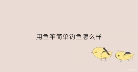 用鱼竿简单钓鱼怎么样(用鱼竿简单钓鱼怎么样才能钓到)