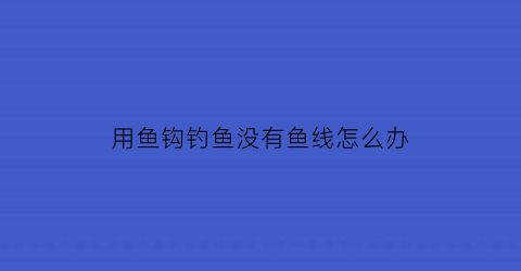 用鱼钩钓鱼没有鱼线怎么办(鱼钩不到底能钓到鱼吗)