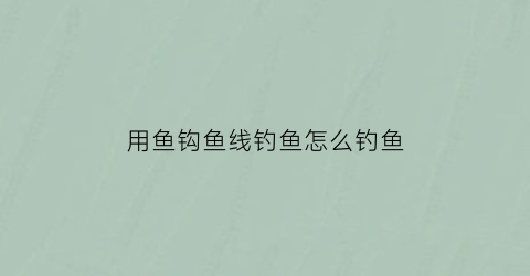 用鱼钩鱼线钓鱼怎么钓鱼(鱼钩鱼线怎么搭配)