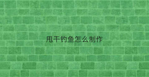 甩干钓鱼怎么制作(甩干怎么钓鱼视频教程)