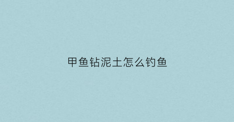 甲鱼钻泥土怎么钓鱼(甲鱼钻泥土怎么钓鱼视频)