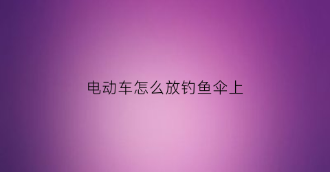 电动车怎么放钓鱼伞上(电动车怎么放钓鱼伞上面)
