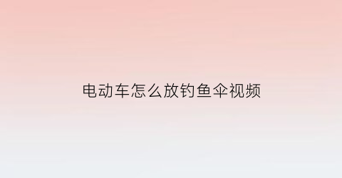 电动车怎么放钓鱼伞视频(骑电动车怎样好放鱼杆方便)