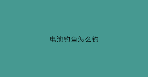 电池钓鱼怎么钓(钓起电池)