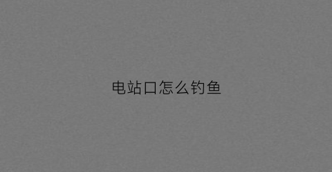 电站口怎么钓鱼(电站钓鱼选什么位置好)