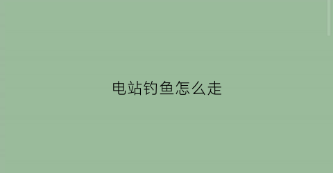 电站钓鱼怎么走(电站上面钓鱼了好还是下面好)