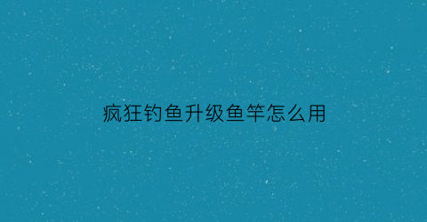 疯狂钓鱼升级鱼竿怎么用(疯狂钓鱼怎么快速刷金币)