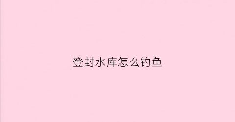 登封水库怎么钓鱼(登封水库钓鱼免费)