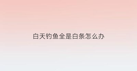 白天钓鱼全是白条怎么办(白天钓鱼是什么意思)