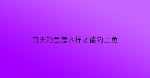 “白天钓鱼怎么样才能钓上鱼(白天钓鱼是钓深还是钓浅)