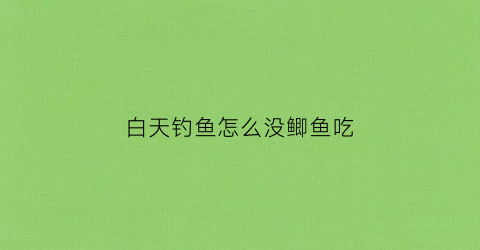 白天钓鱼怎么没鲫鱼吃(白天钓鱼怎么没鲫鱼吃食)