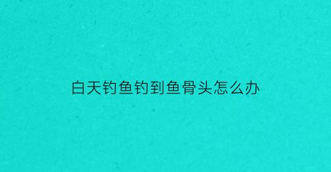 “白天钓鱼钓到鱼骨头怎么办(白天钓到鱼晚上为什么钓不到)