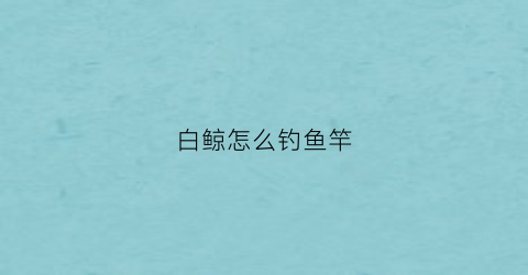 白鲸怎么钓鱼竿(钓白鲸用什么鱼竿)