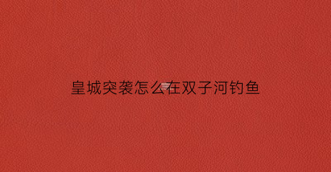 皇城突袭怎么在双子河钓鱼(皇城突袭各个隐藏关卡如何过)