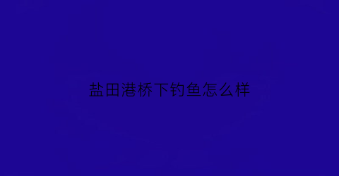 盐田港桥下钓鱼怎么样(盐田港海钓)