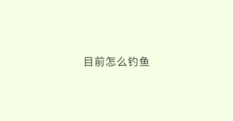 目前怎么钓鱼