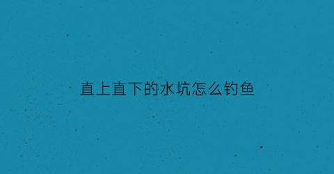 直上直下的水坑怎么钓鱼