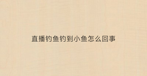 直播钓鱼钓到小鱼怎么回事