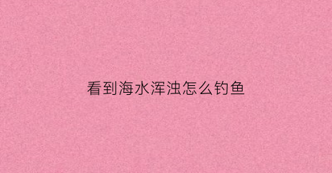 看到海水浑浊怎么钓鱼(看到海水浑浊怎么钓鱼呢)