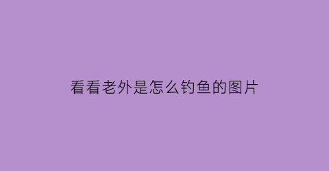 看看老外是怎么钓鱼的图片