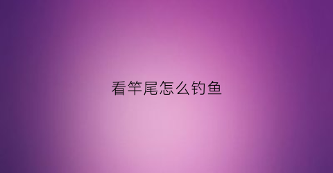 看竿尾怎么钓鱼(看竿梢钓法)