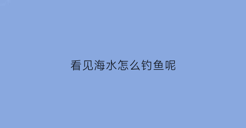 “看见海水怎么钓鱼呢(看见海水怎么钓鱼呢视频)