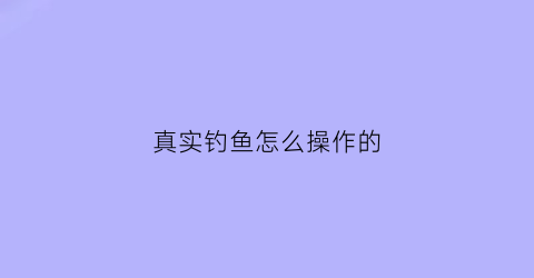 真实钓鱼怎么操作的(真实钓鱼怎么操作的视频)