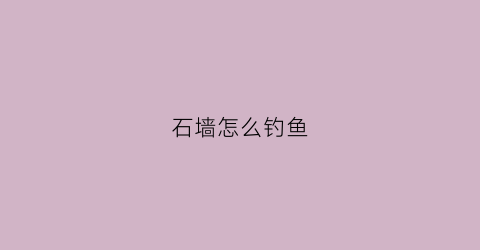 石墙怎么钓鱼(石墙怎么钓鱼最好)