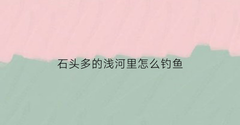 “石头多的浅河里怎么钓鱼(在石头多的地方钓鱼怎么不挂底)