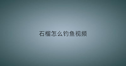 石榴怎么钓鱼视频(石榴怎么钓鱼视频讲解)
