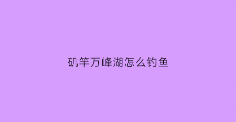 “矶竿万峰湖怎么钓鱼(万峰湖最好的筏钓棚)