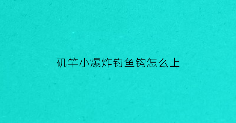 矶竿小爆炸钓鱼钩怎么上(小矶竿爆炸钩使用方法)
