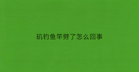 矶钓鱼竿劈了怎么回事(矶竿竿尖断了怎么办)