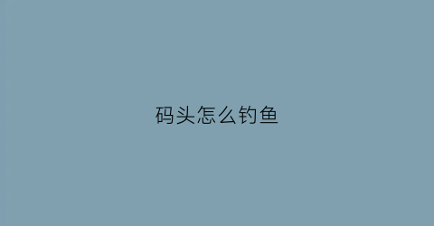 码头怎么钓鱼(码头钓位图解)