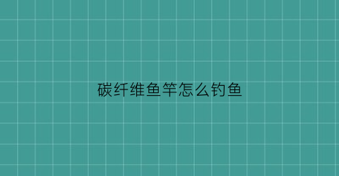碳纤维鱼竿怎么钓鱼(碳纤维鱼杆好不)