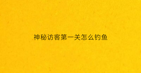 “神秘访客第一关怎么钓鱼(神秘访客第一关怎么过视频)