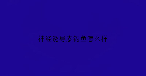 神经诱导素钓鱼怎么样(神经诱导素使用方法诱鱼视频)