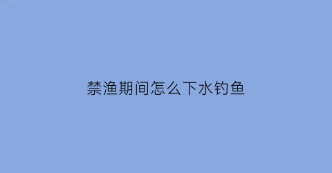 禁渔期间怎么下水钓鱼(禁渔期间怎么下水钓鱼呢)