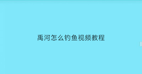 禹河怎么钓鱼视频教程(禹河故道)
