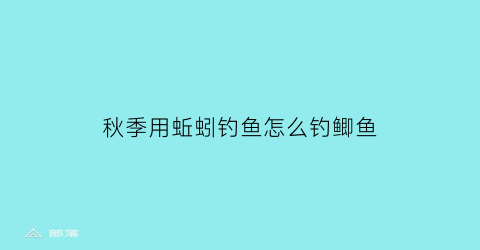 “秋季用蚯蚓钓鱼怎么钓鲫鱼(秋季用蚯蚓钓鲫鱼技巧)